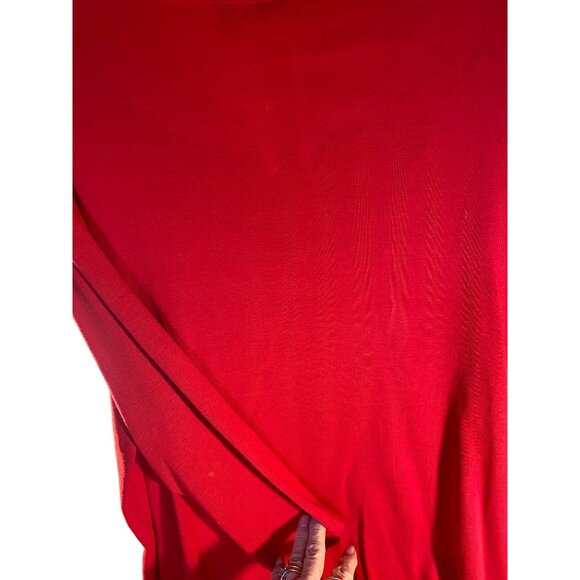 Red Rafaella XL Beaded V-Neck Long-Sleeve Top - Picture 6 of 6